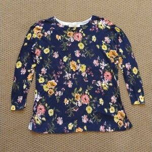 LOFT Navy Blue Floral Thin Sweater